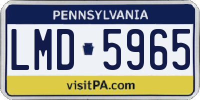 PA license plate LMD5965