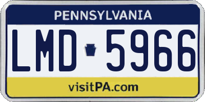 PA license plate LMD5966