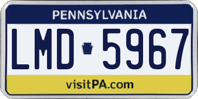 PA license plate LMD5967