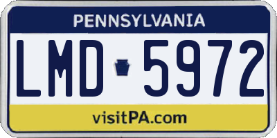 PA license plate LMD5972