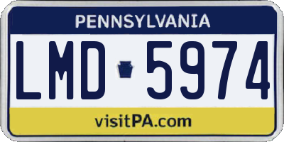 PA license plate LMD5974