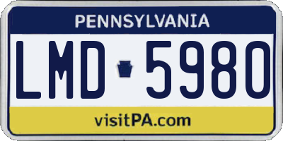 PA license plate LMD5980