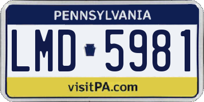 PA license plate LMD5981