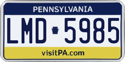 PA license plate LMD5985