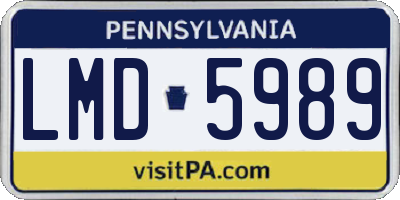 PA license plate LMD5989