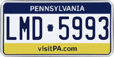 PA license plate LMD5993