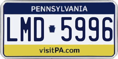 PA license plate LMD5996