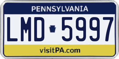 PA license plate LMD5997