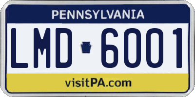PA license plate LMD6001
