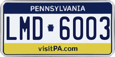 PA license plate LMD6003
