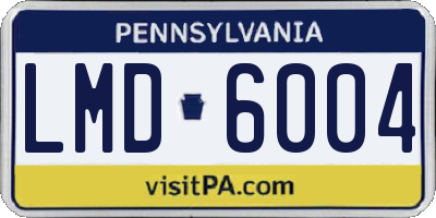 PA license plate LMD6004