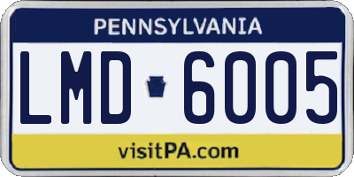 PA license plate LMD6005