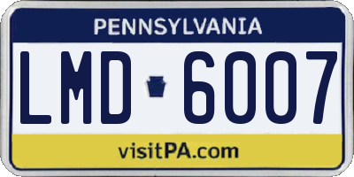 PA license plate LMD6007