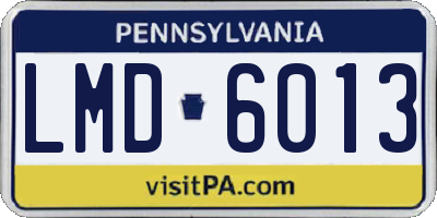 PA license plate LMD6013