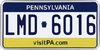 PA license plate LMD6016