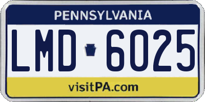 PA license plate LMD6025