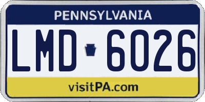 PA license plate LMD6026