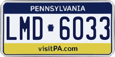 PA license plate LMD6033