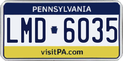 PA license plate LMD6035