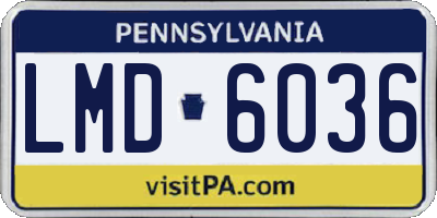 PA license plate LMD6036