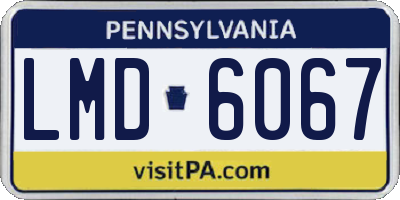 PA license plate LMD6067