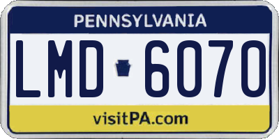 PA license plate LMD6070