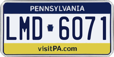 PA license plate LMD6071