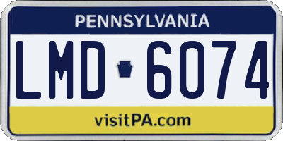 PA license plate LMD6074