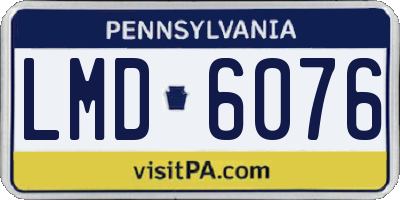 PA license plate LMD6076