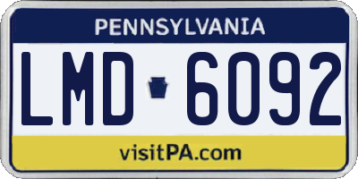 PA license plate LMD6092