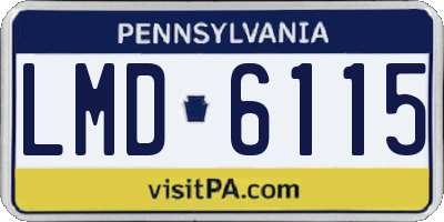 PA license plate LMD6115