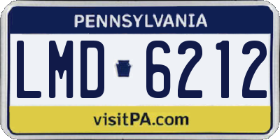 PA license plate LMD6212