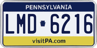 PA license plate LMD6216