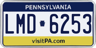 PA license plate LMD6253