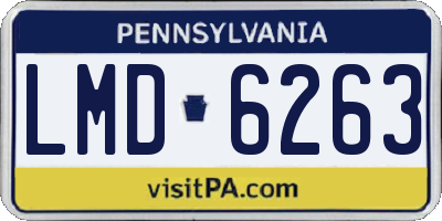 PA license plate LMD6263
