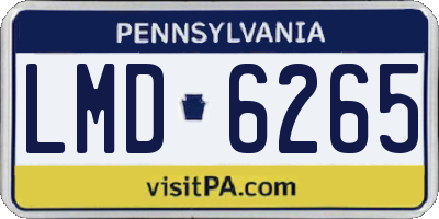 PA license plate LMD6265