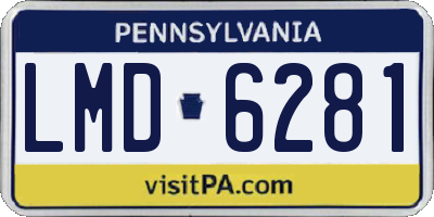 PA license plate LMD6281