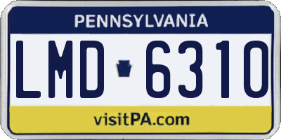 PA license plate LMD6310