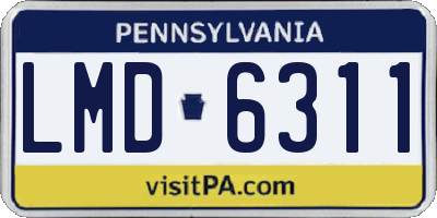 PA license plate LMD6311