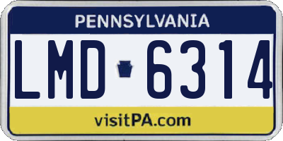 PA license plate LMD6314