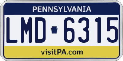 PA license plate LMD6315