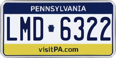 PA license plate LMD6322