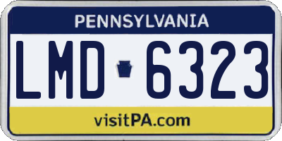 PA license plate LMD6323
