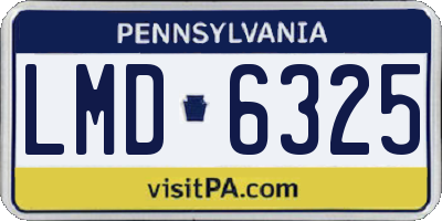 PA license plate LMD6325
