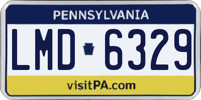 PA license plate LMD6329