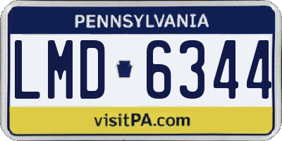 PA license plate LMD6344