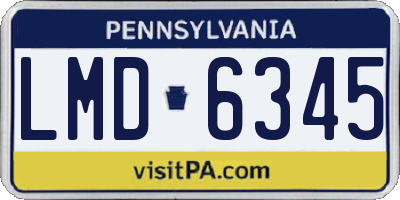 PA license plate LMD6345