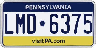 PA license plate LMD6375