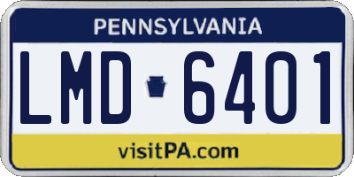 PA license plate LMD6401