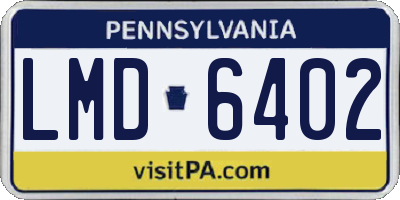 PA license plate LMD6402